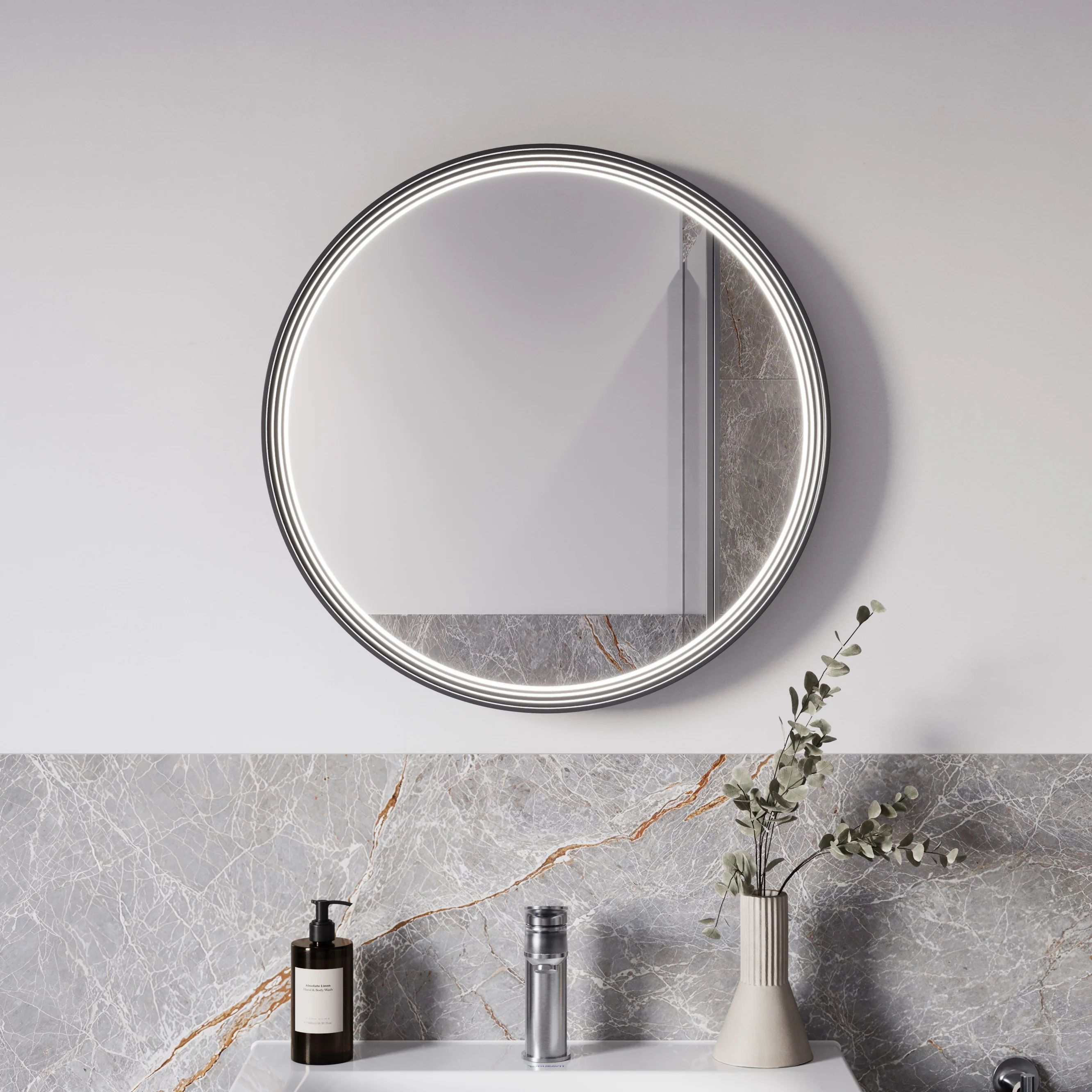 LED-badeværelsesspejl BELDIVO rund - 60 cm - Image 8