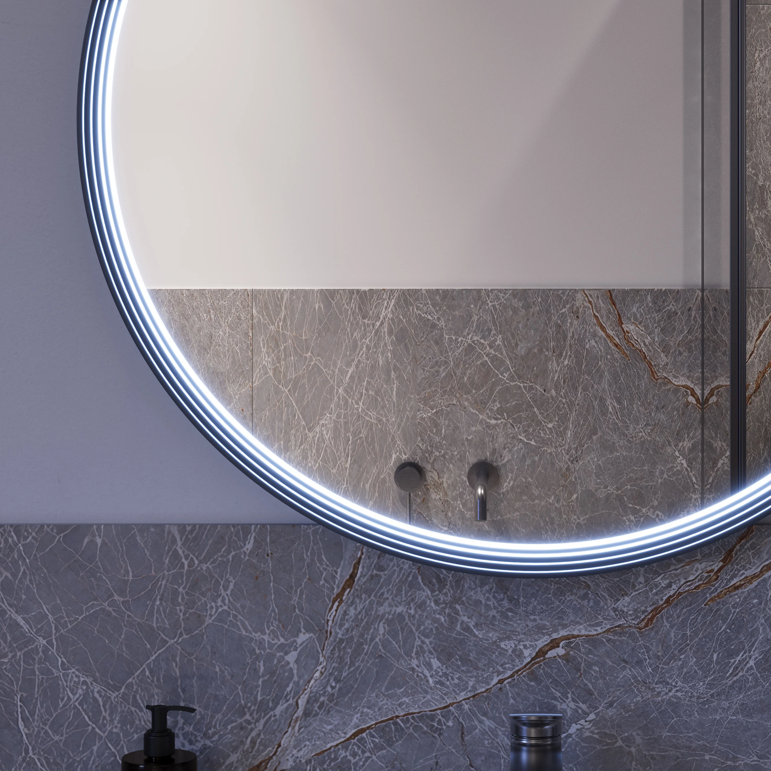 LED-badeværelsesspejl BELDIVO rund - 80 cm - Image 5