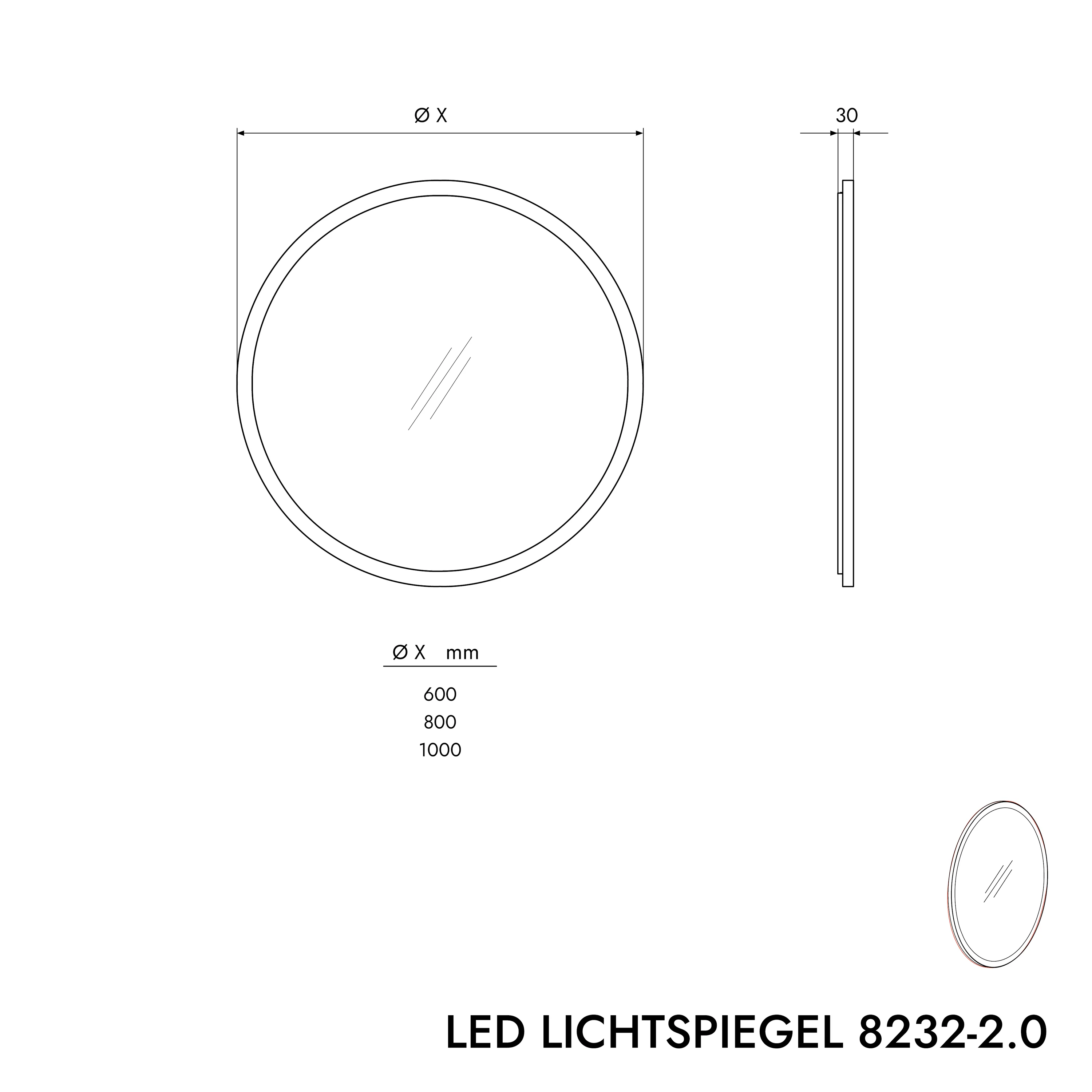 LED-lysspejl 8232-2.0 Rund - Image 15