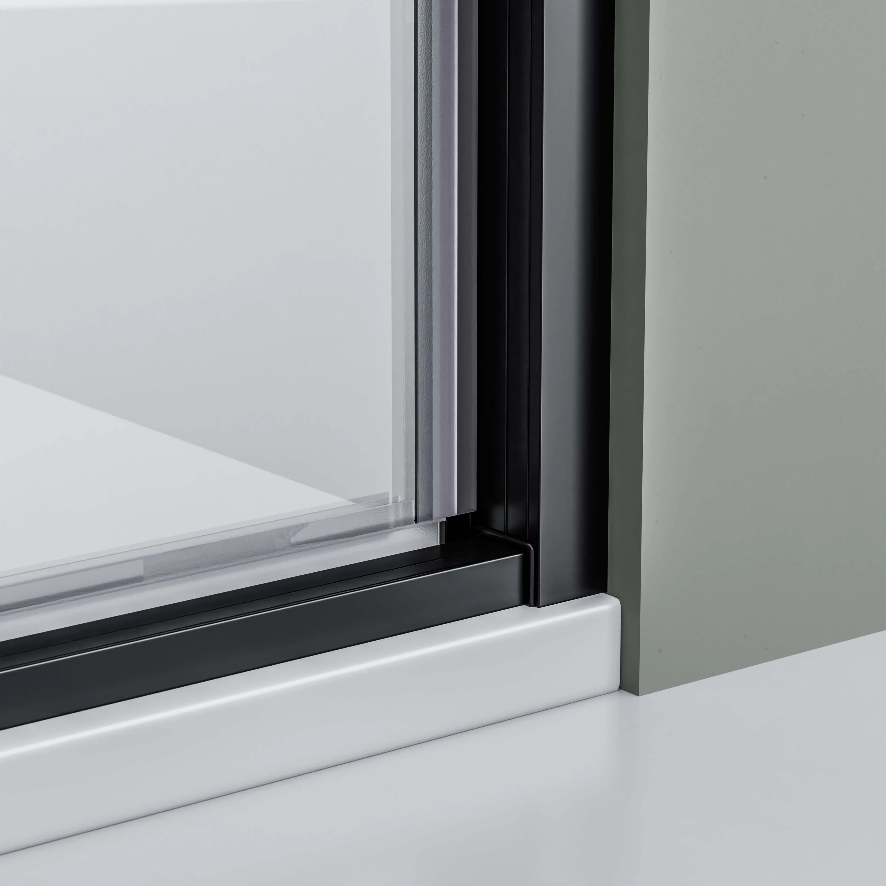 Niche-bruser med svingdør på fast panel NT606 FLEX - 6 mm nano klar glas - profilfarve kan vælges - Image 10