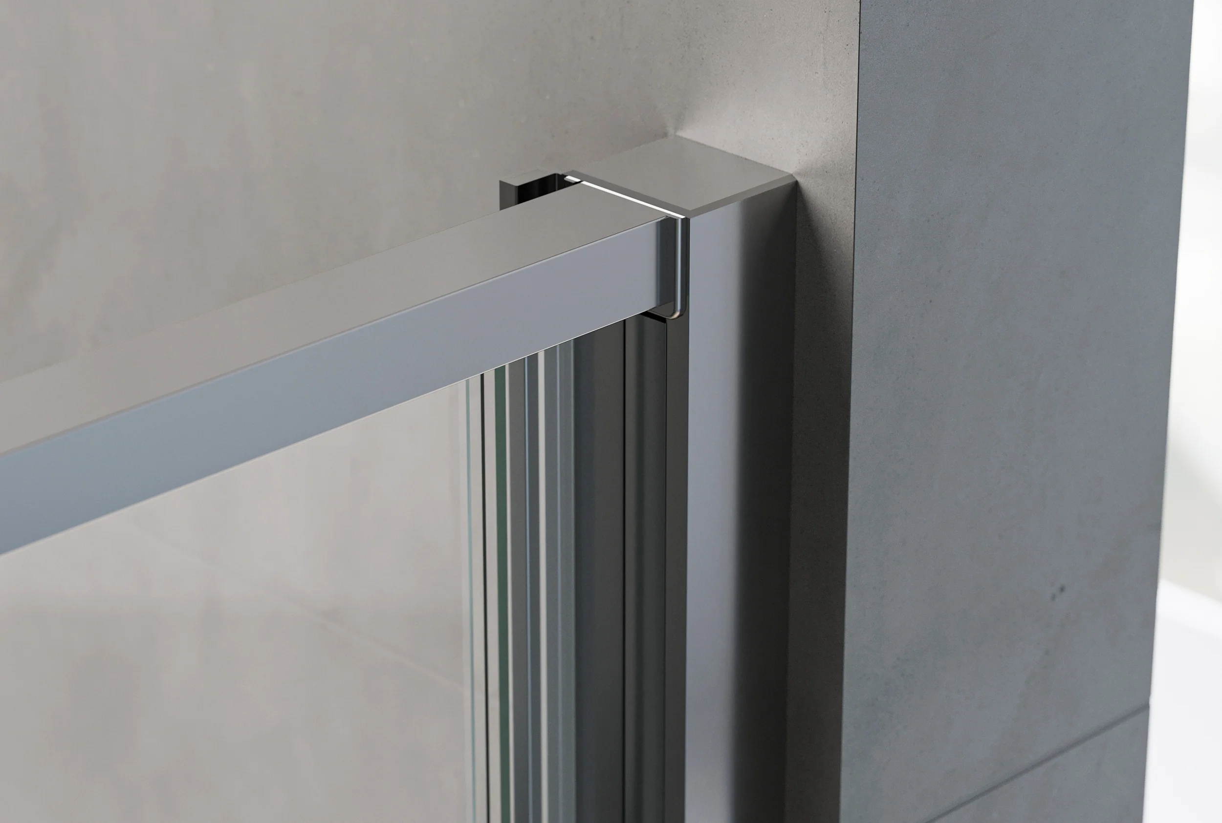 Niche-bruser med svingdør på fast panel NT606 FLEX - 6 mm nano klar glas - profilfarve kan vælges - Image 3