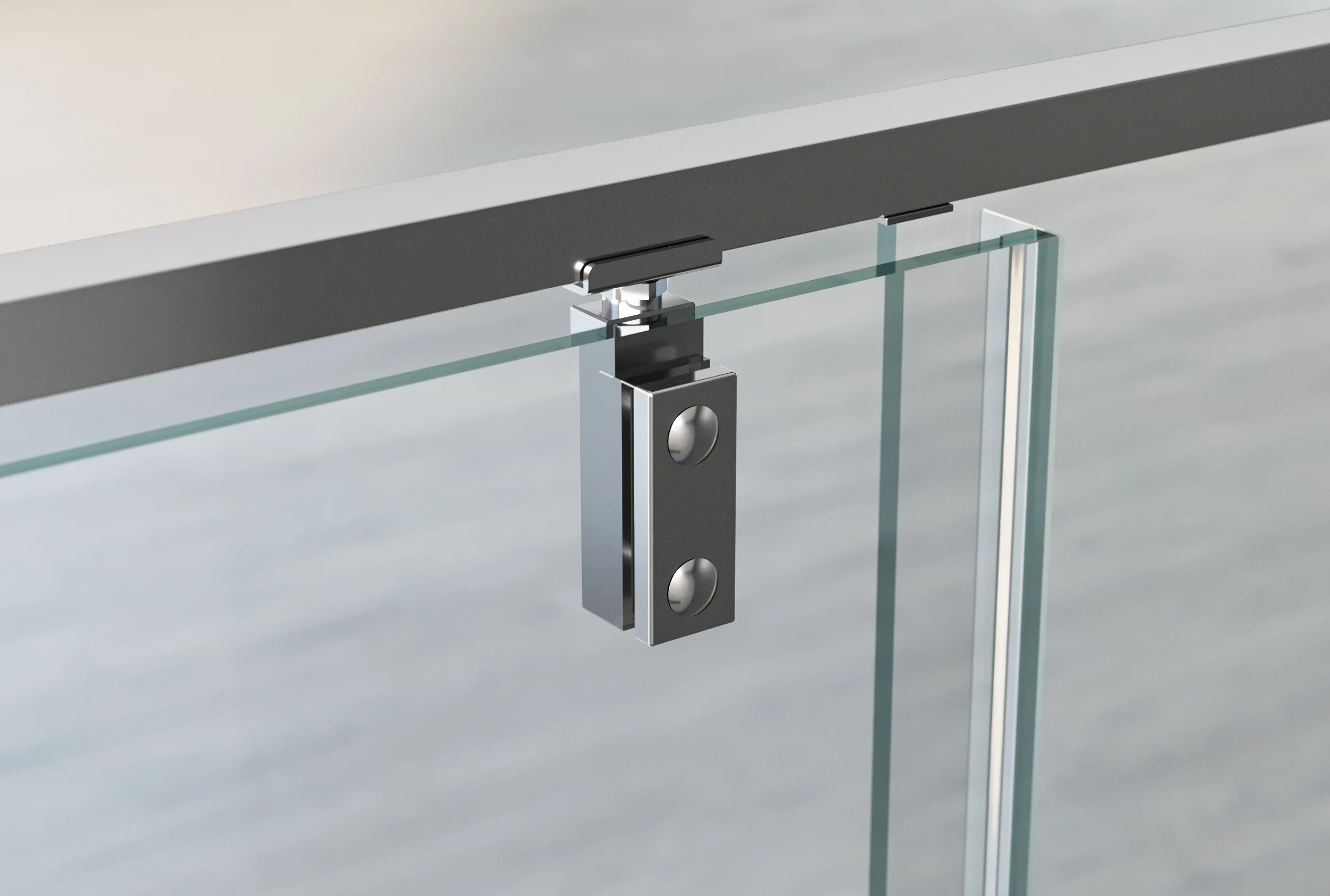 Niche-bruser med svingdør på fast panel NT606 FLEX - 6 mm nano klar glas - profilfarve kan vælges - Image 5