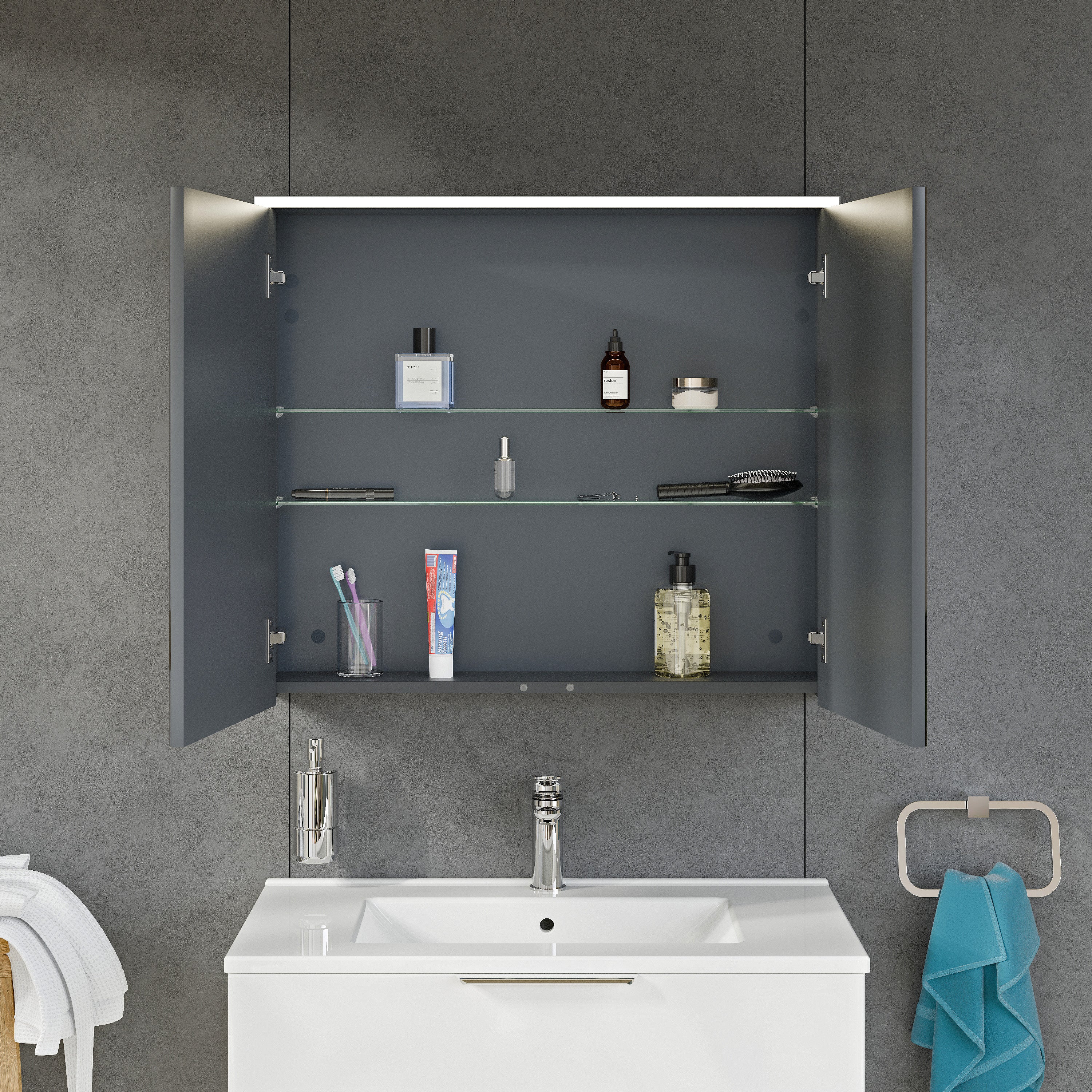 Spejlskab SOLO med LED-belysning - 80 cm - Image 6