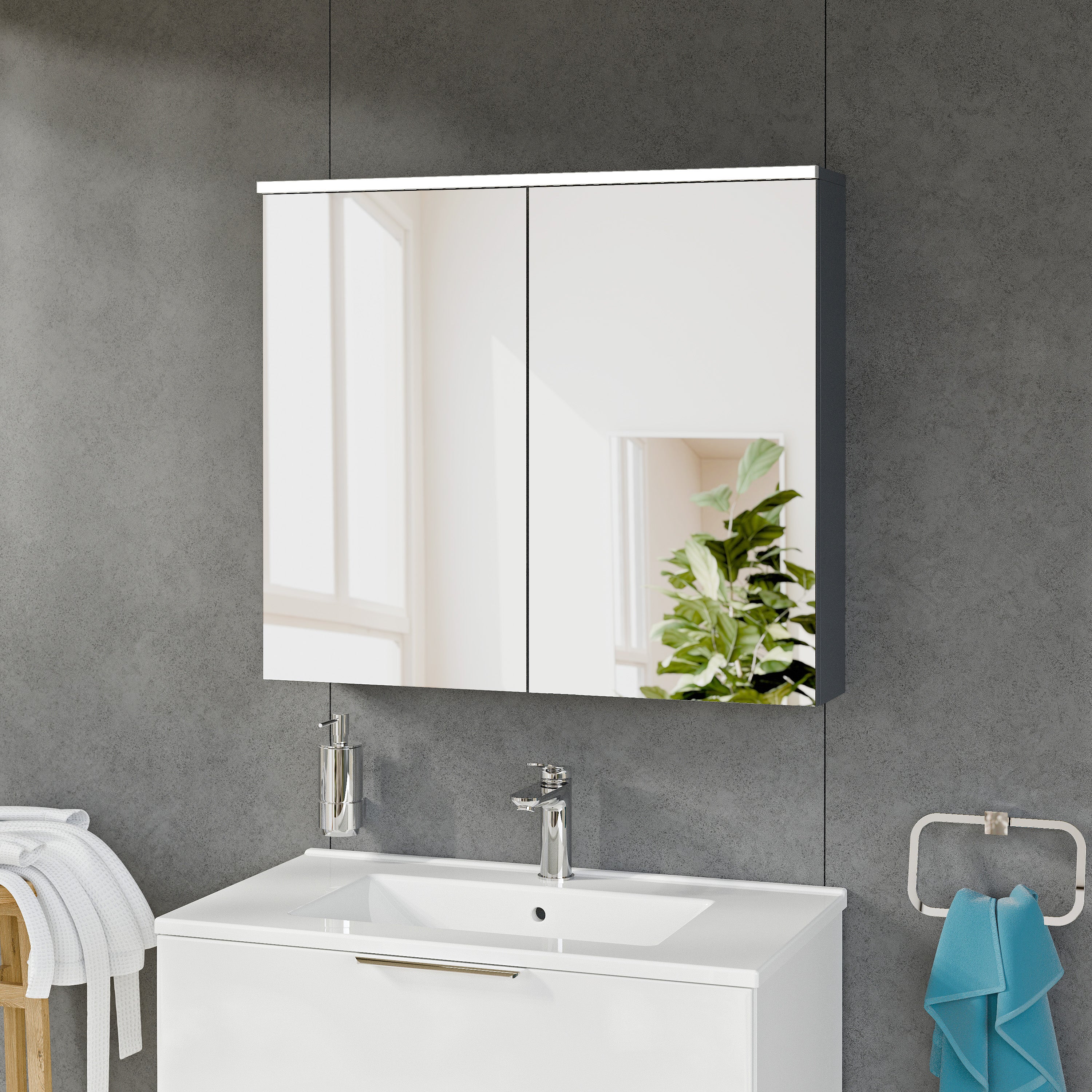 Spejlskab SOLO med LED-belysning - 80 cm - Image 7