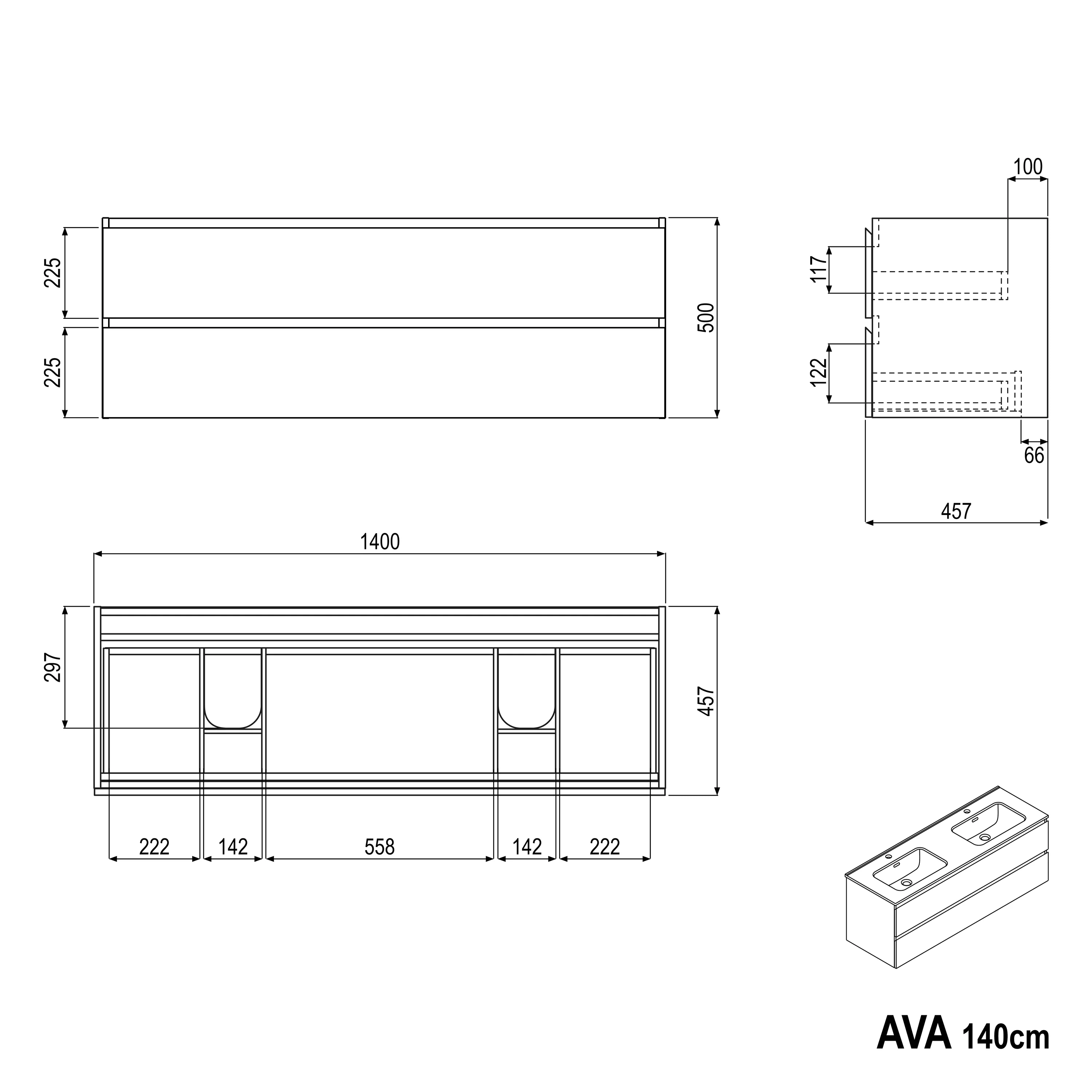 Vaskeskab AVA 140 - Image 31