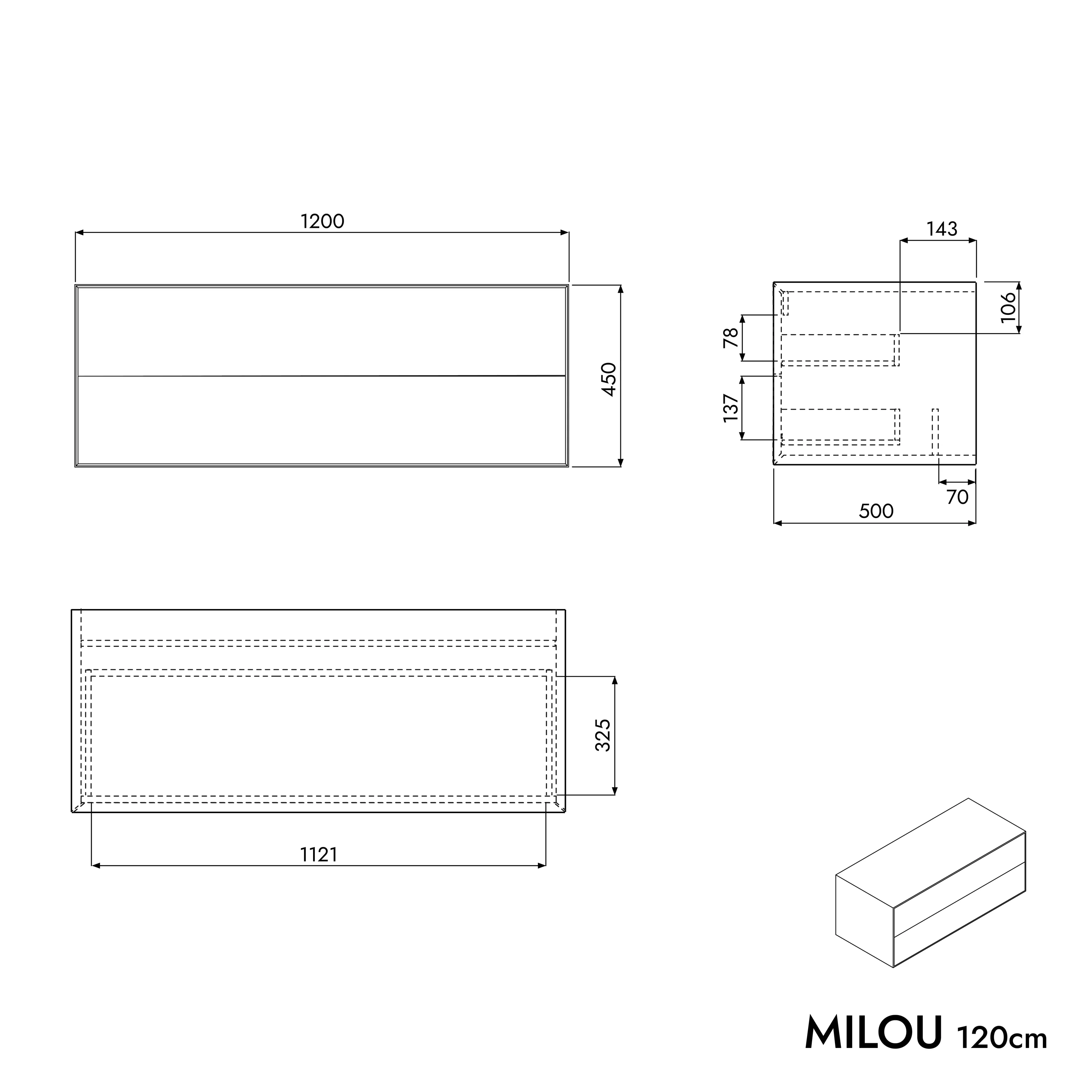 Underskab MILOU 120 cm - Image 19