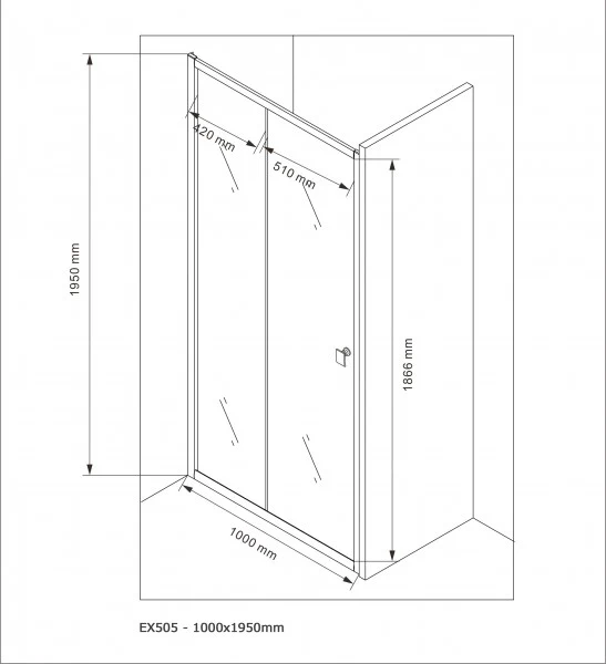 Indbygningsbruser med skydedør EX505 - Image 10