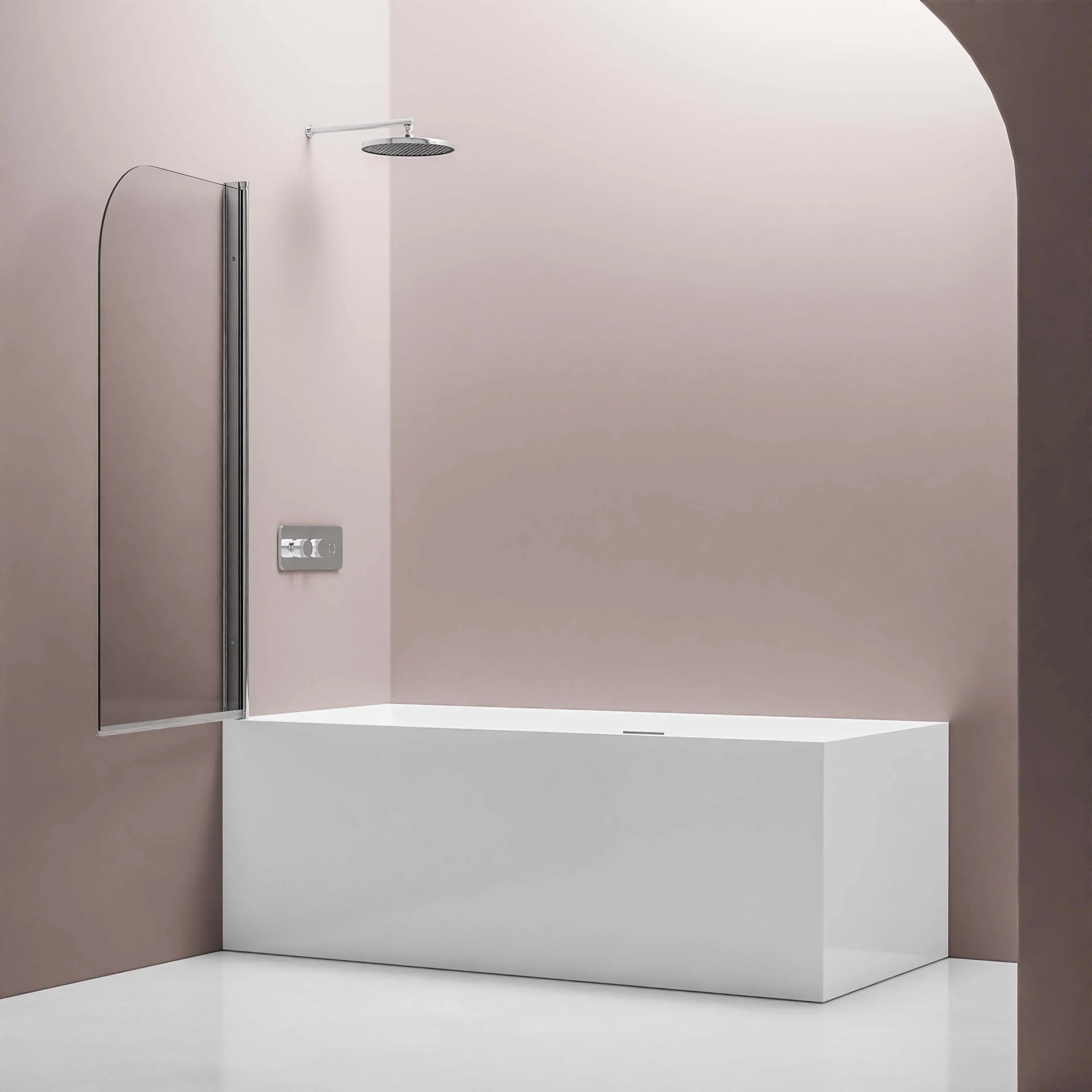 Væg til badekar af rigtigt NANO-glas EX201 - 800 × 1400 × 6 mm - Image 2
