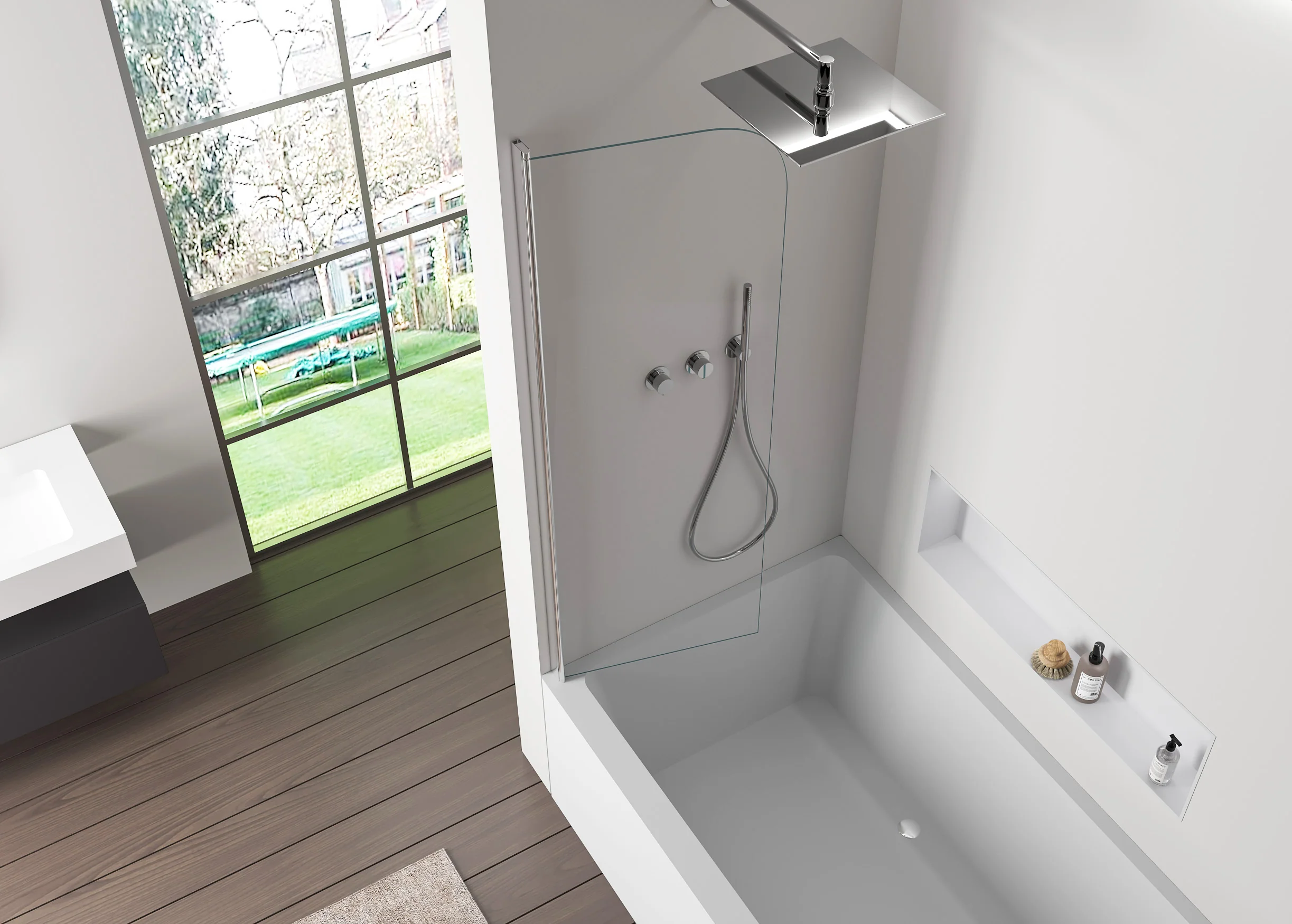 Væg til badekar af rigtigt NANO-glas EX201 - 800 × 1400 × 6 mm - Image 9
