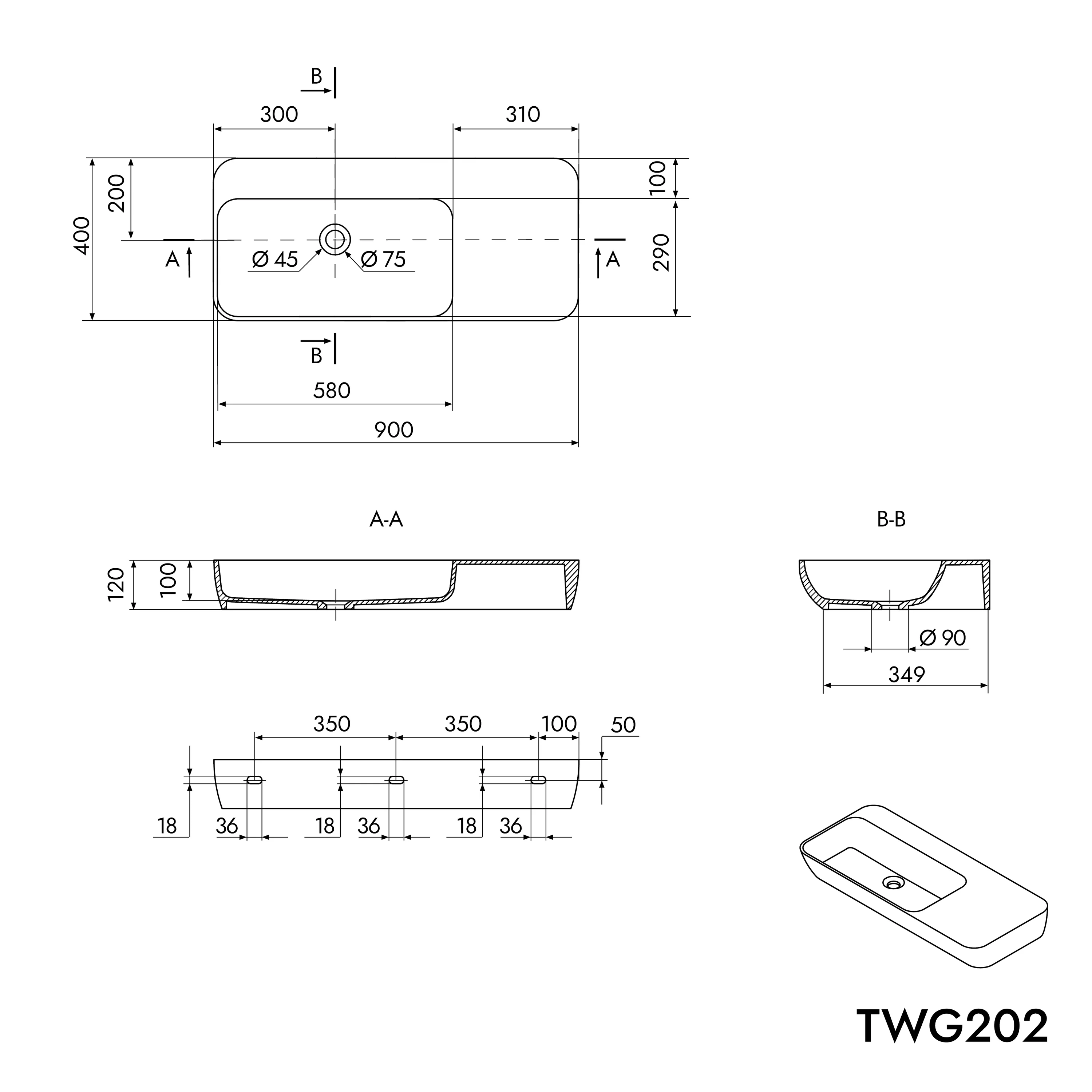 Håndvask TWG202 - Image 2