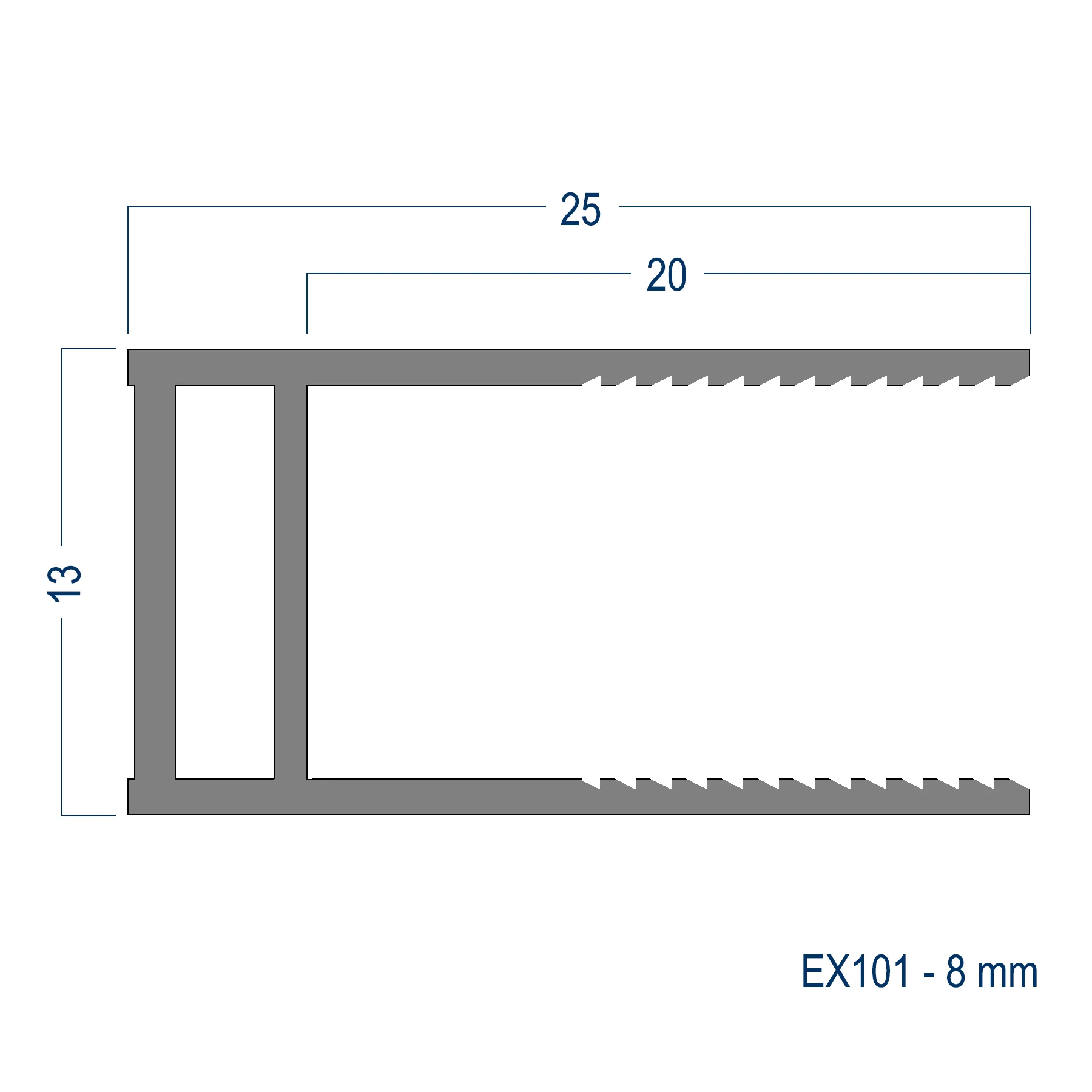 Vægvinkelprofil til bruseafskærmning Walk-In EX101 - Image 3
