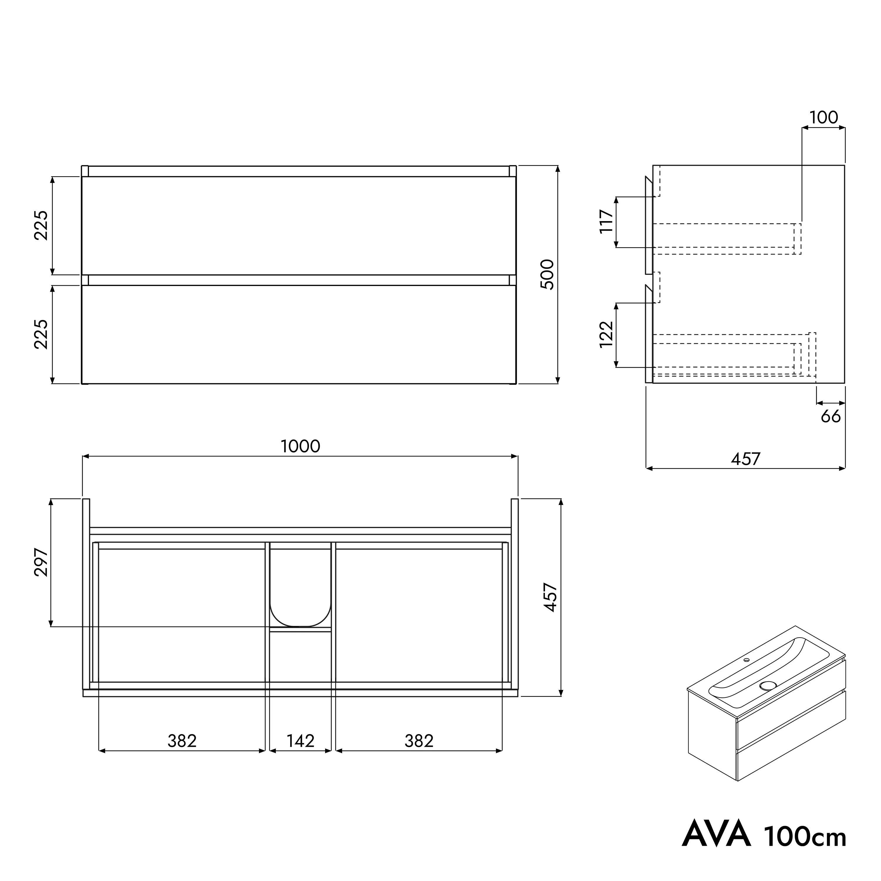 Vaskeskab AVA 100 cm - Image 47