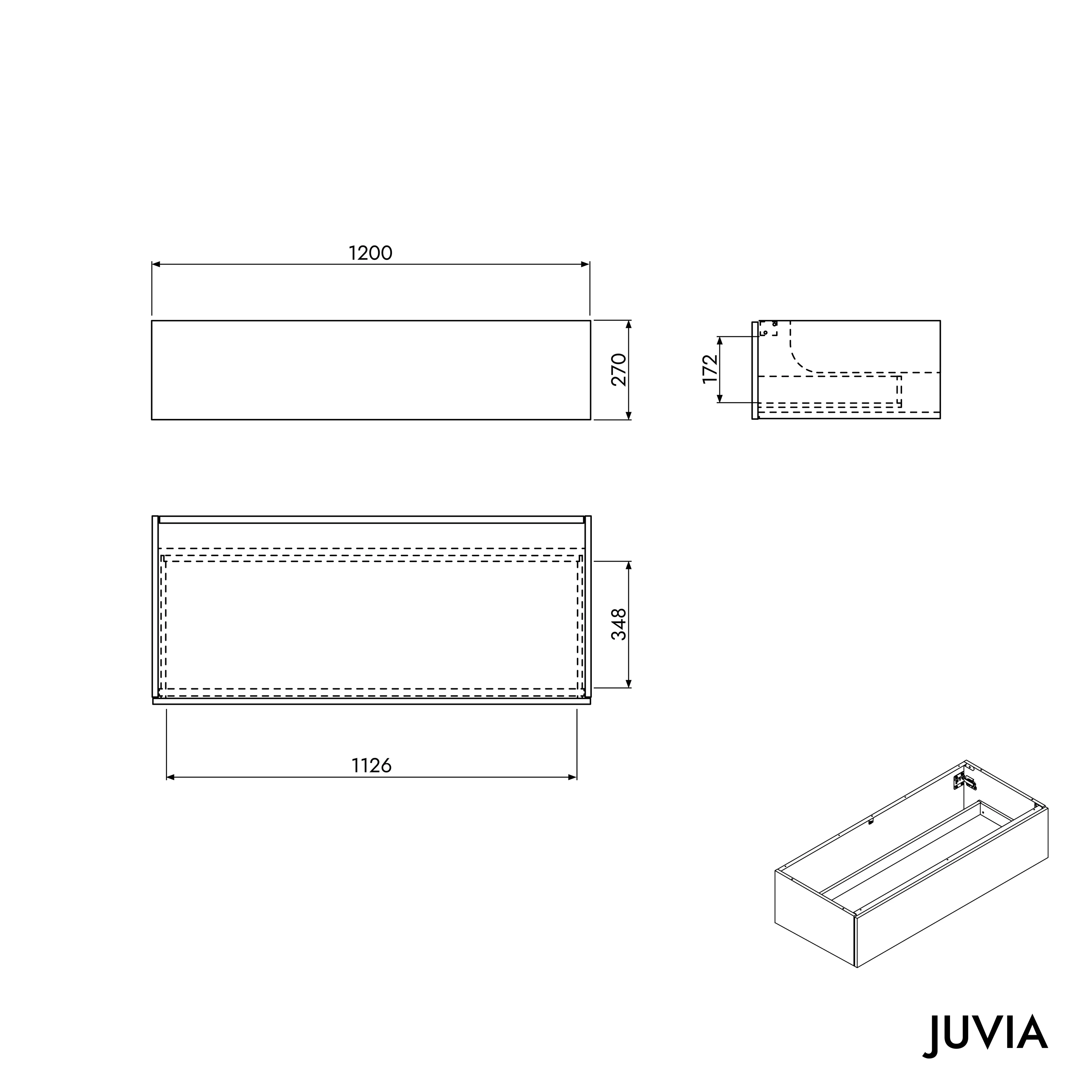 Vaskeskab JUVIA Classic 1 - 100 cm til 160 cm - Image 43