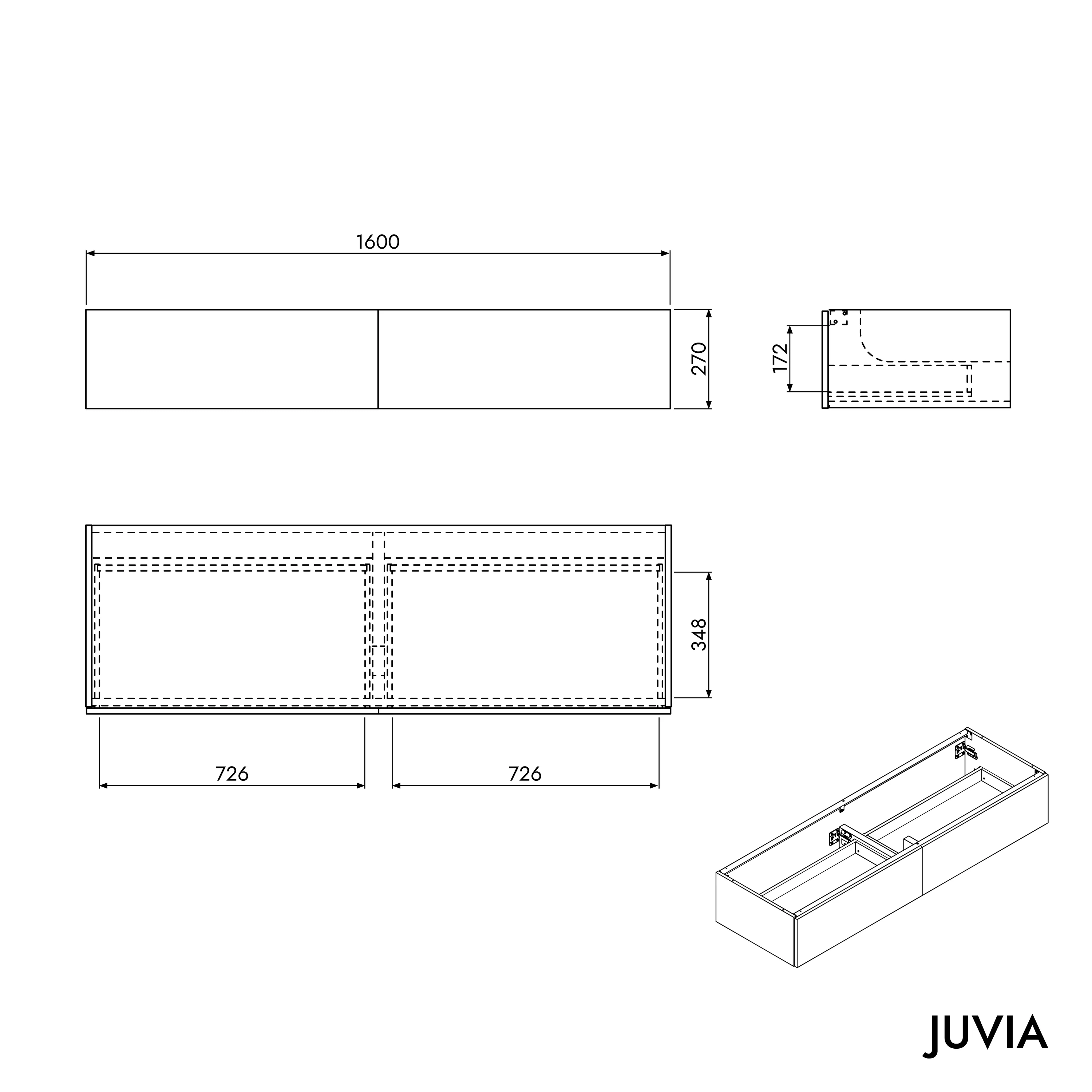 Vaskeskab JUVIA Classic 1 - 100 cm til 160 cm - Image 47