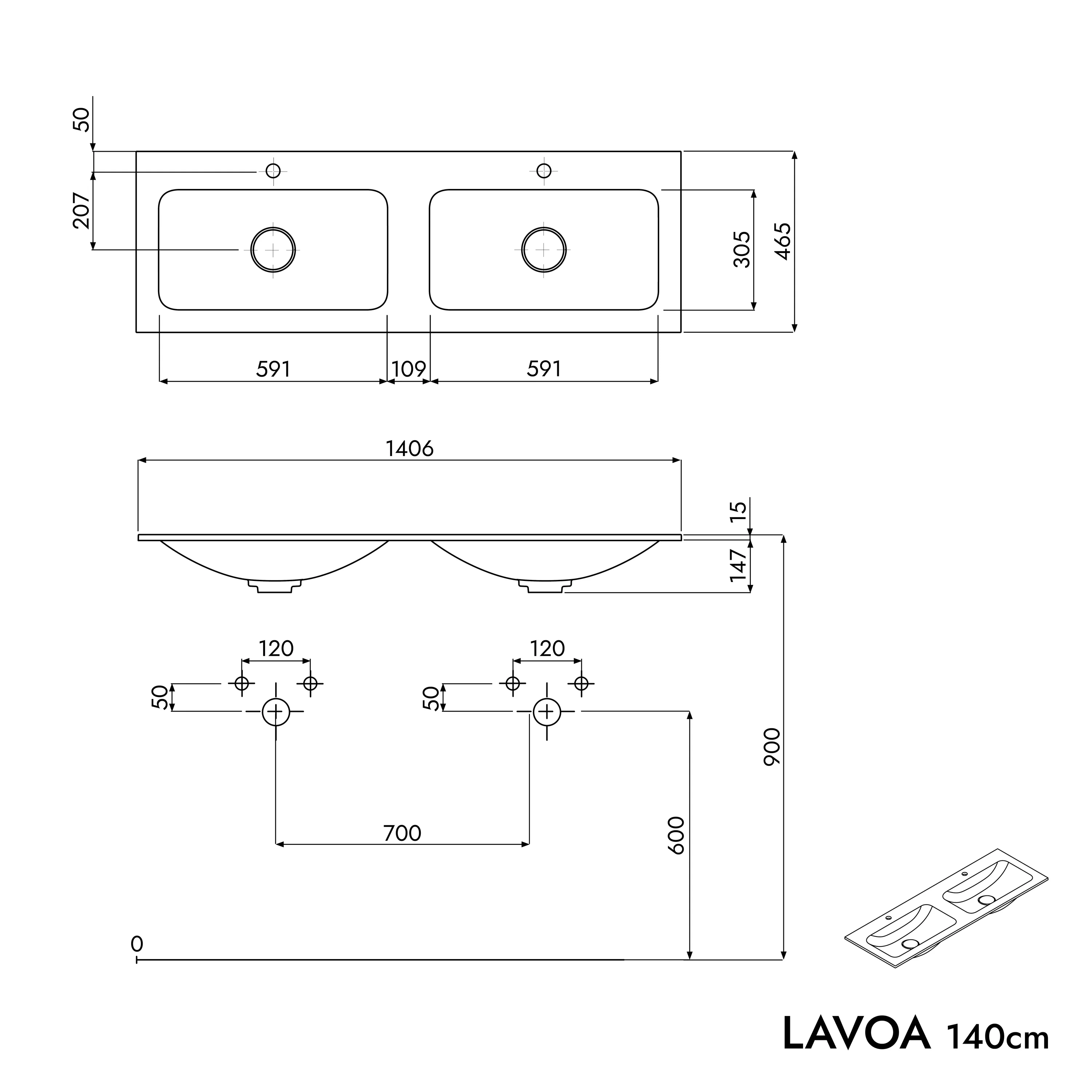 Vaskeskab LAVOA 140 cm - Image 71