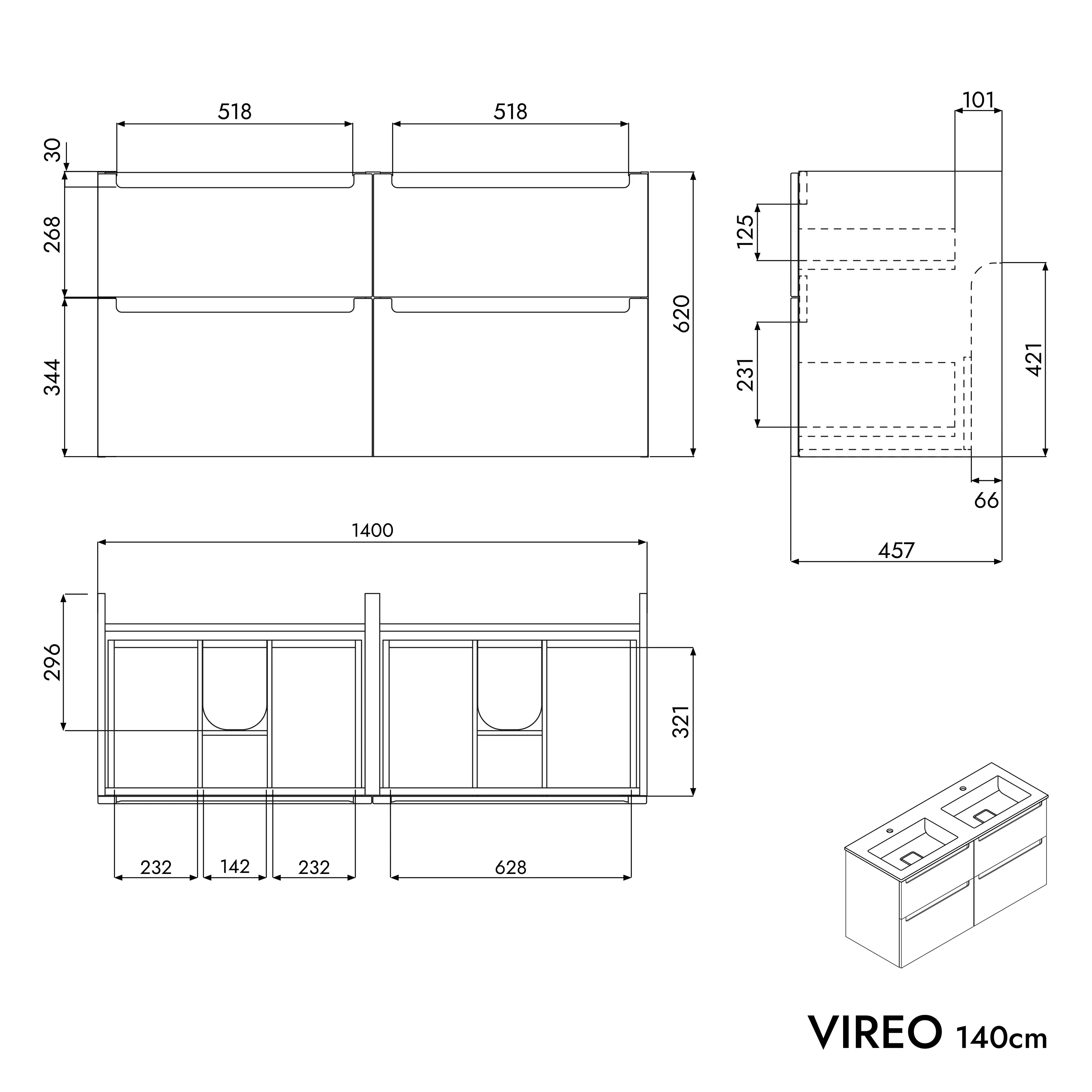 Vaskeskab VIREO 140 - Image 76