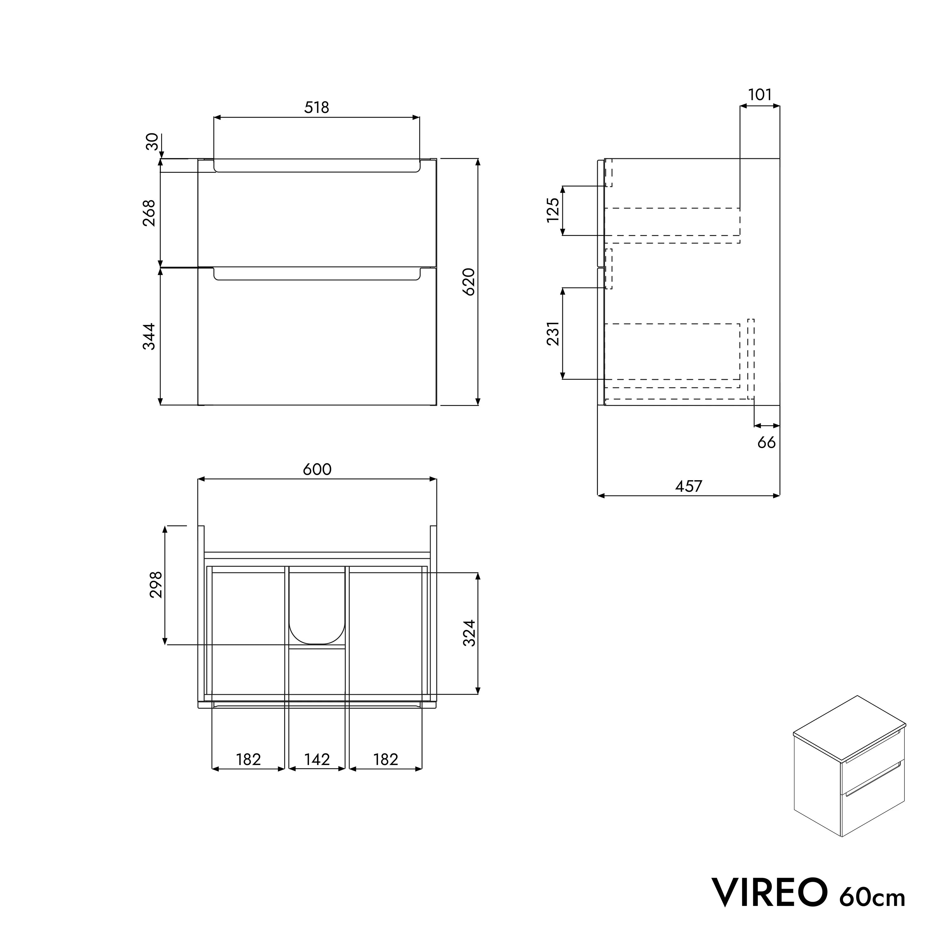 VIREO 60 cm underskab - Image 66