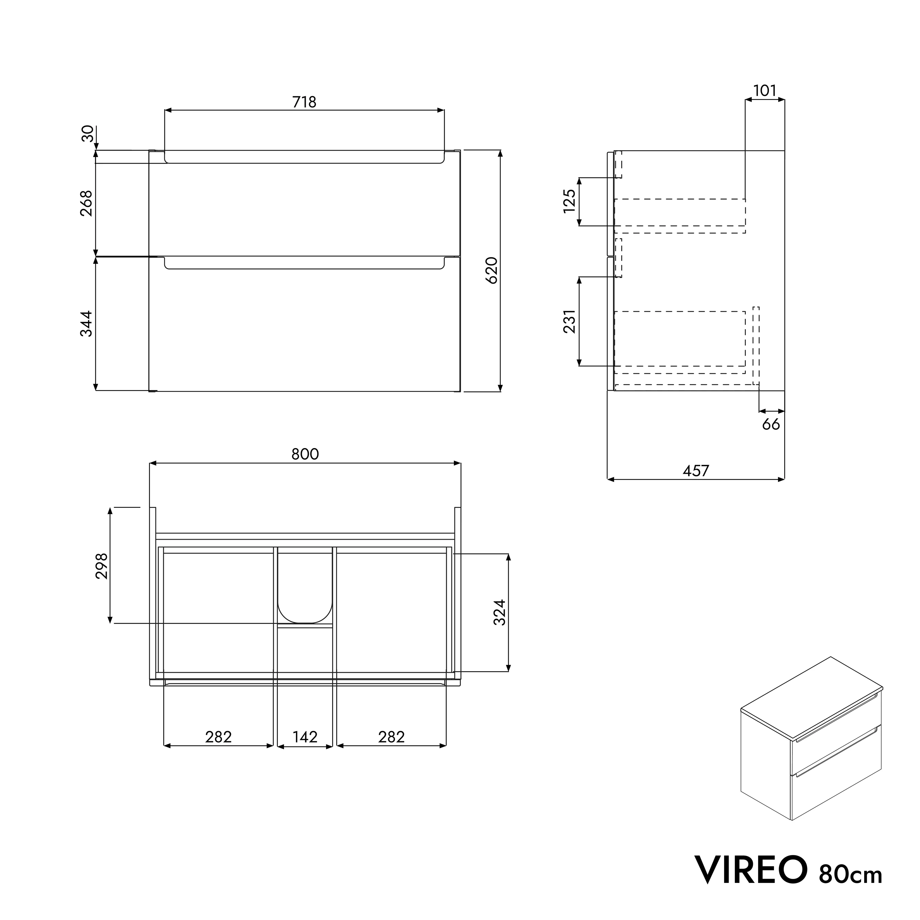 VIREO 80 cm underskab - Image 67