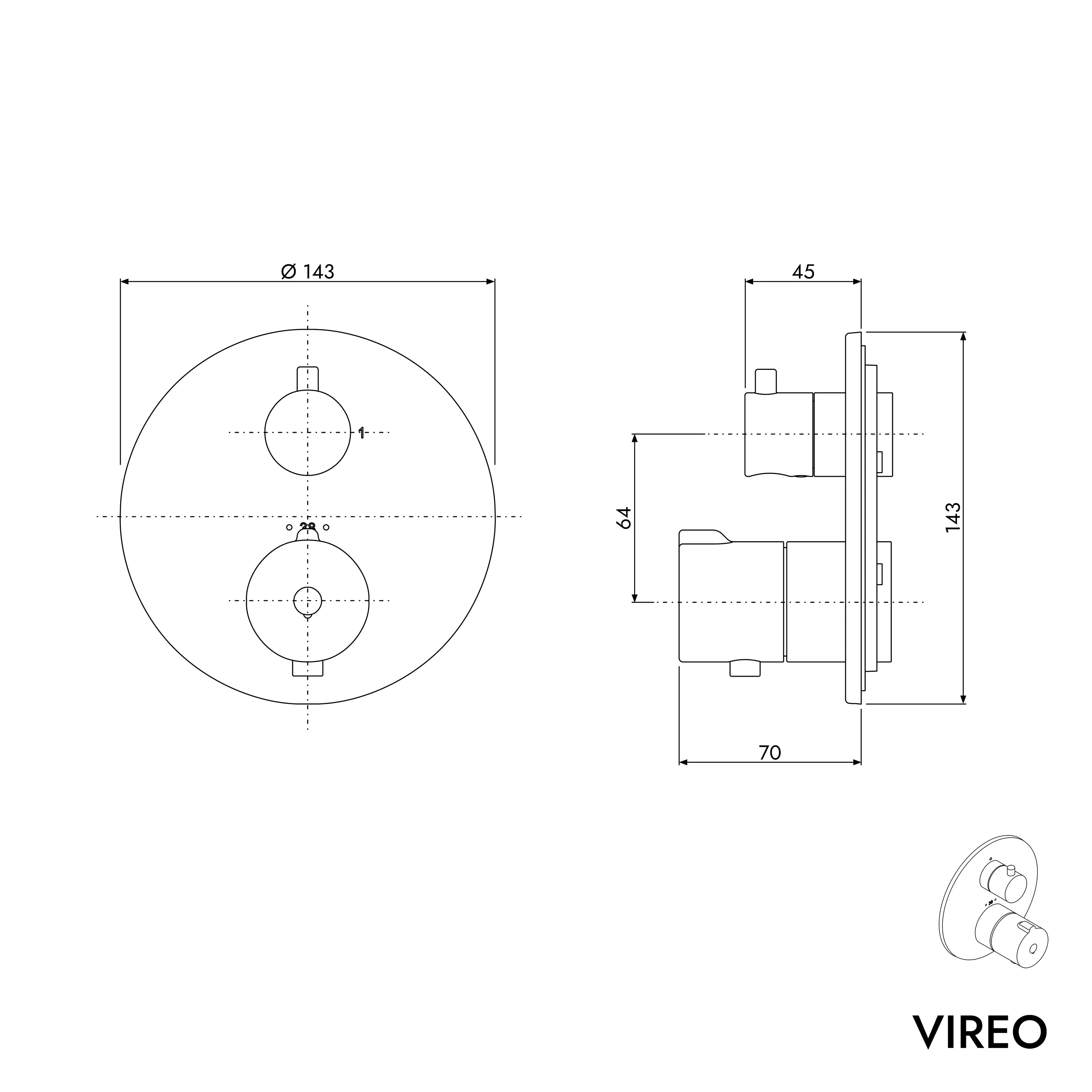 VIREO skjult termostatarmatur - Image 7